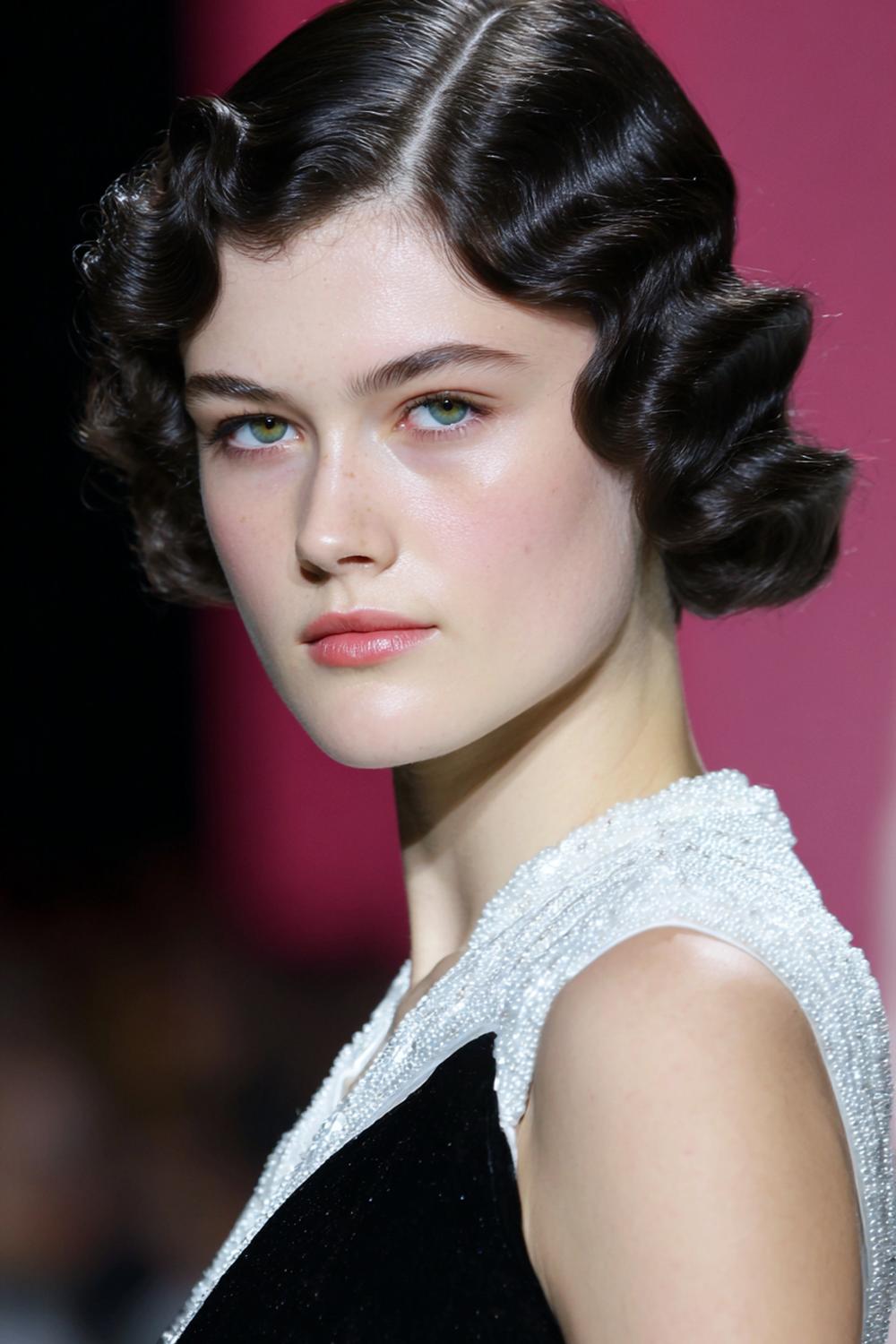 19. Abend Frisuren 2026: Finger Waves kurz mit Retro-Linie und Hochglanz