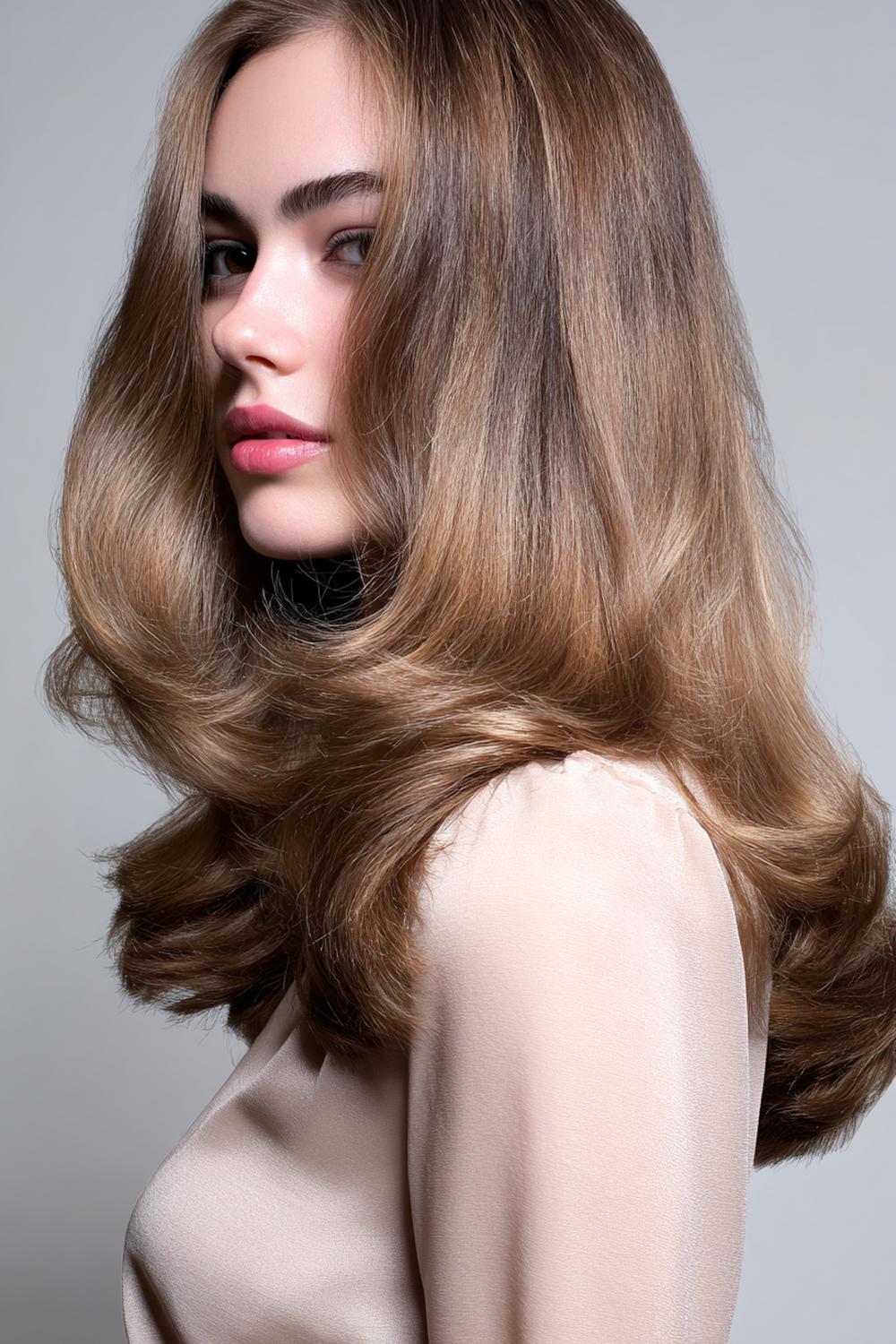 8. Abend Frisuren 2026: Glossy Blowout mit XXL-Volumen und weichem Schwung