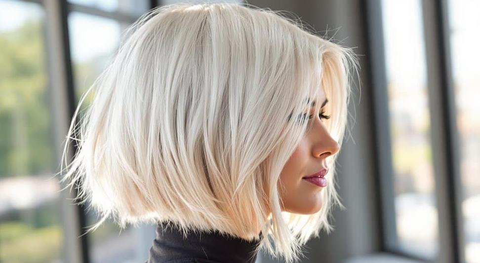 Blonder kurzer Bob Haarschnitt