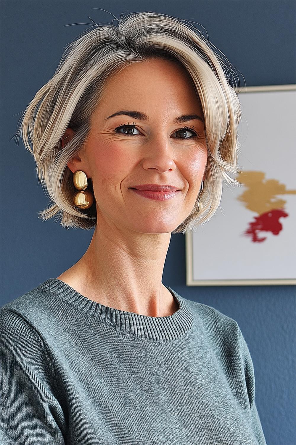 Asymmetrischer Blond-Bob