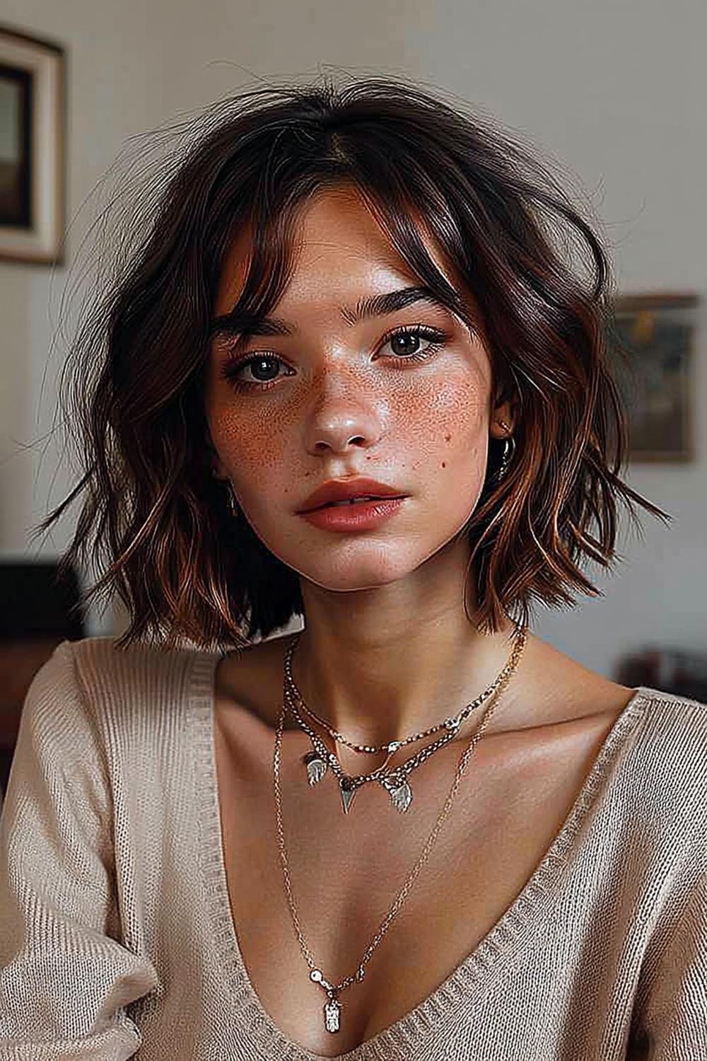 Texturierter Frech-Bob