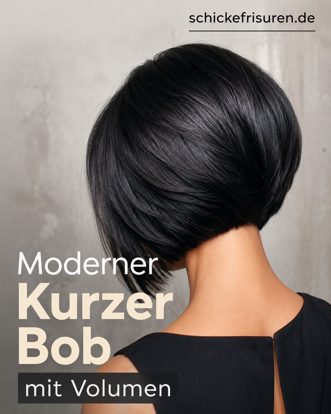 Moderner kurzer Bob mit Volumen und Graduationsschnitt in dunklem Glanzhaar