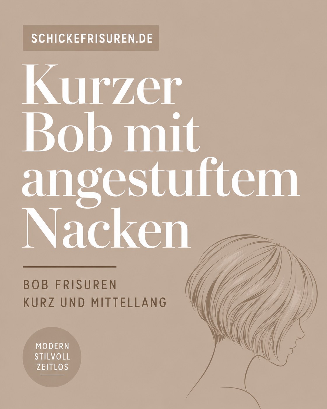 Kurzer Bob mit angestuftem Nacken zeigt die Schnittlinie einer klassischen gestuften Bob Frisur ab 50