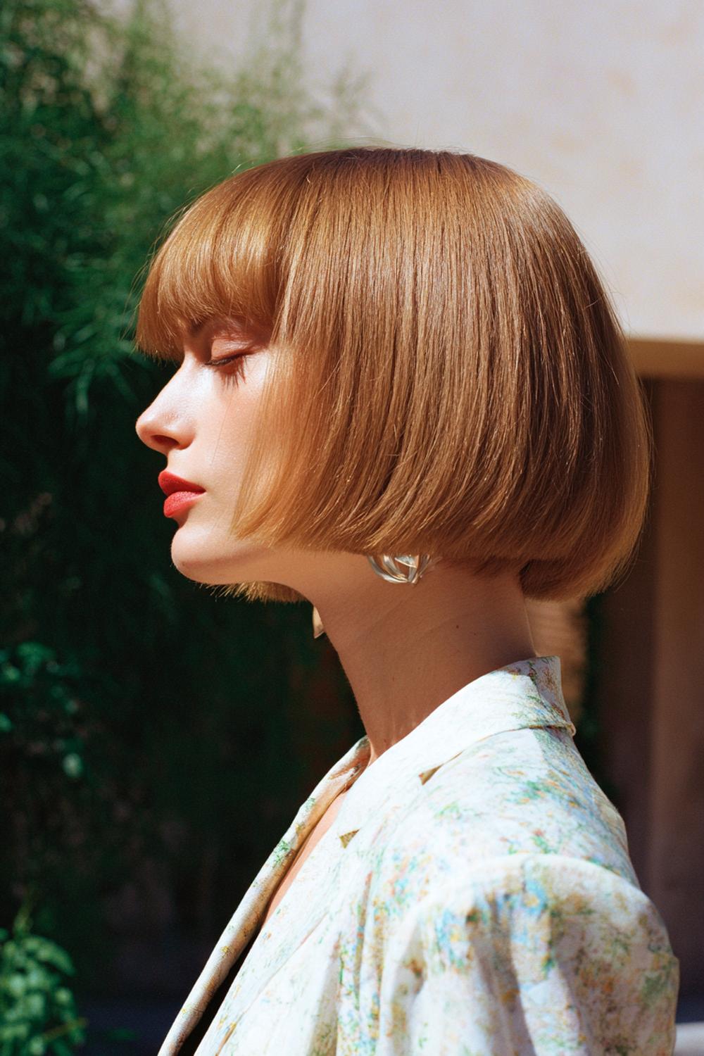 1. Chic Hair Inspiration 2026: Glass-Bob mit Mittelscheitel