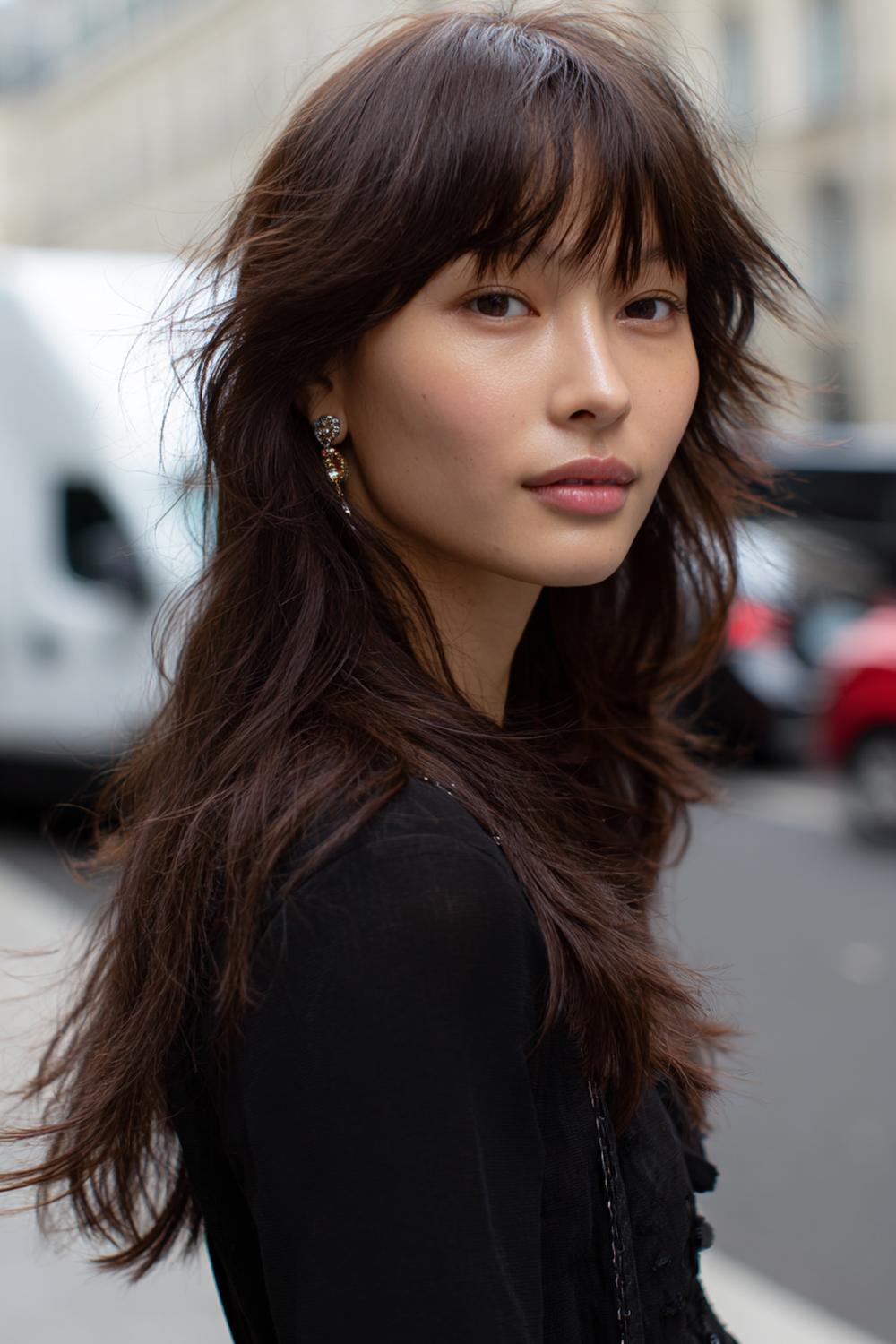 8. Chic Hair Inspiration 2026: Shaggy Layers mit Micro-Fringe