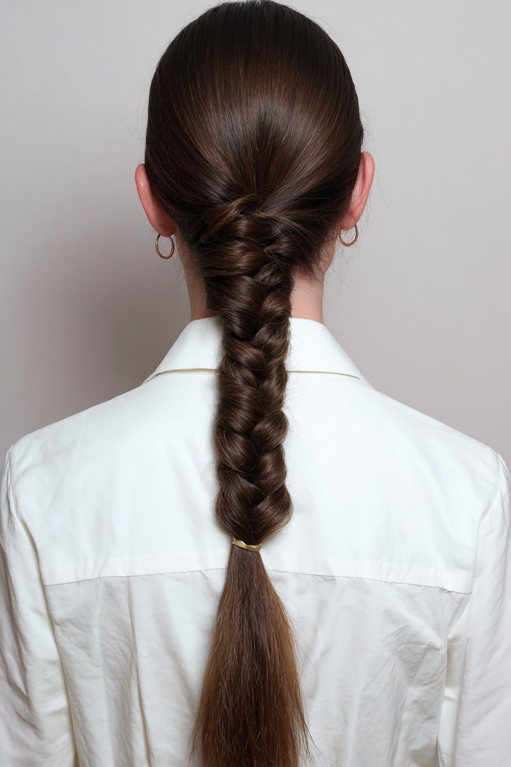 10. Date Night Frisuren 2026: Niedriger Pferdeschwanz mit Mittelscheitel und Haarmanschette