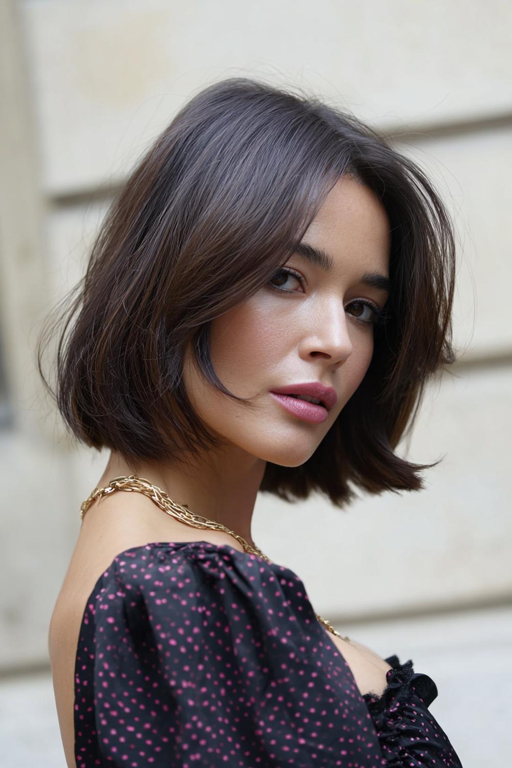 16. Date Night Frisuren 2026: Bob mit Innen-Schwung und Mikro-Glanzsträhne am Scheitel