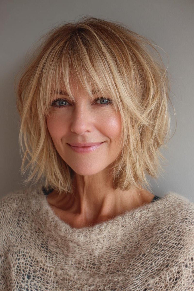 20 Shaggy Bob Mit Pony Ab 50 Ideen Für Moderne Looks