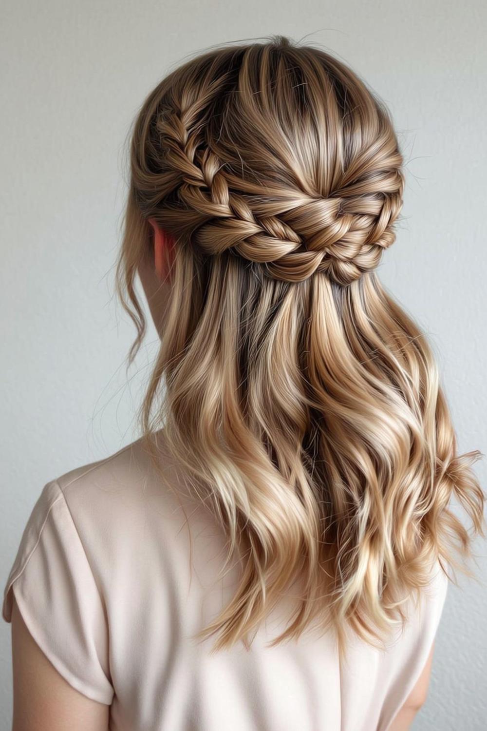 Geflochtener Halbdutt