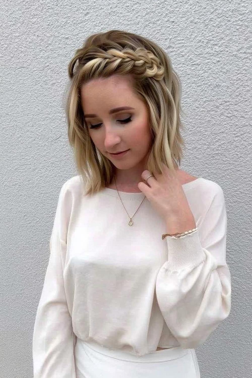 Geflochtener Stirnzopf