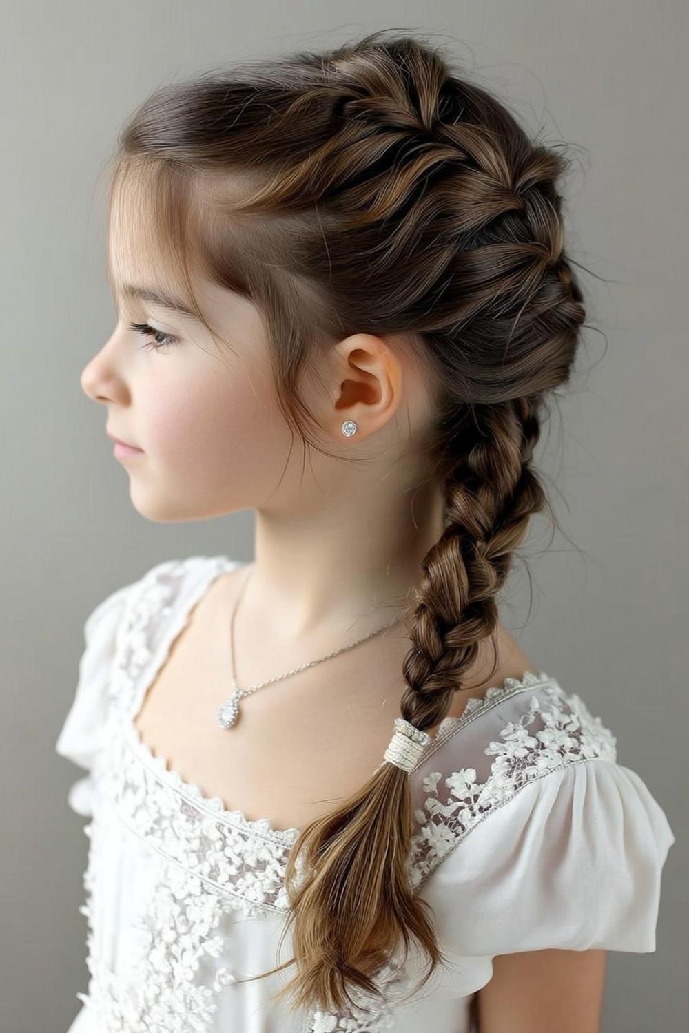 Seitlicher Zopf mit Locken