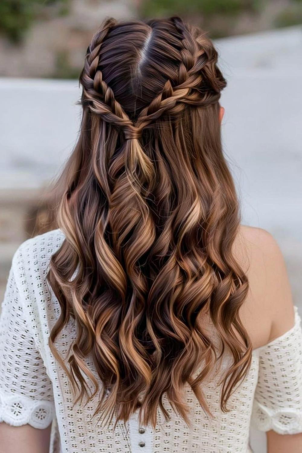 Traditioneller Flechtdutt mit Schmuck