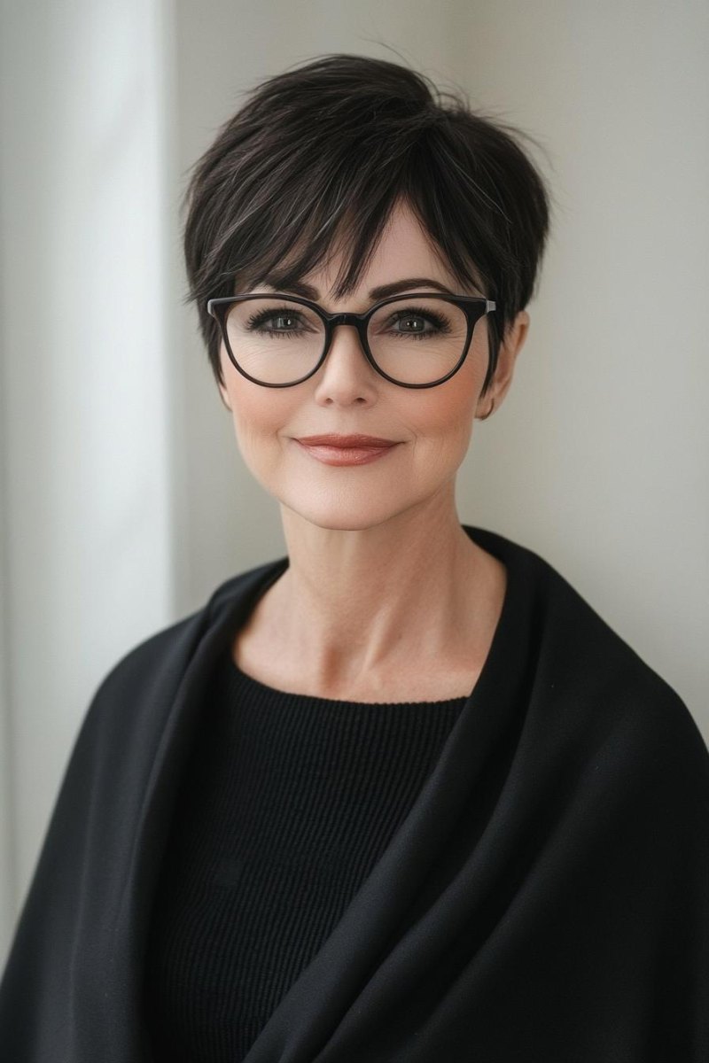 Kurze Frisuren mit Brille ab 50 die wirklich passen