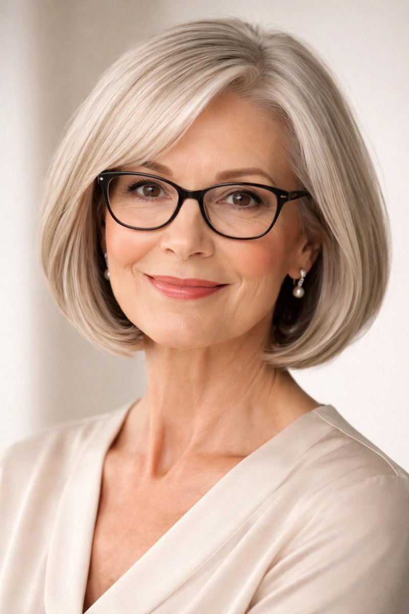Kurze Frisuren mit Brille ab 50 die wirklich passen