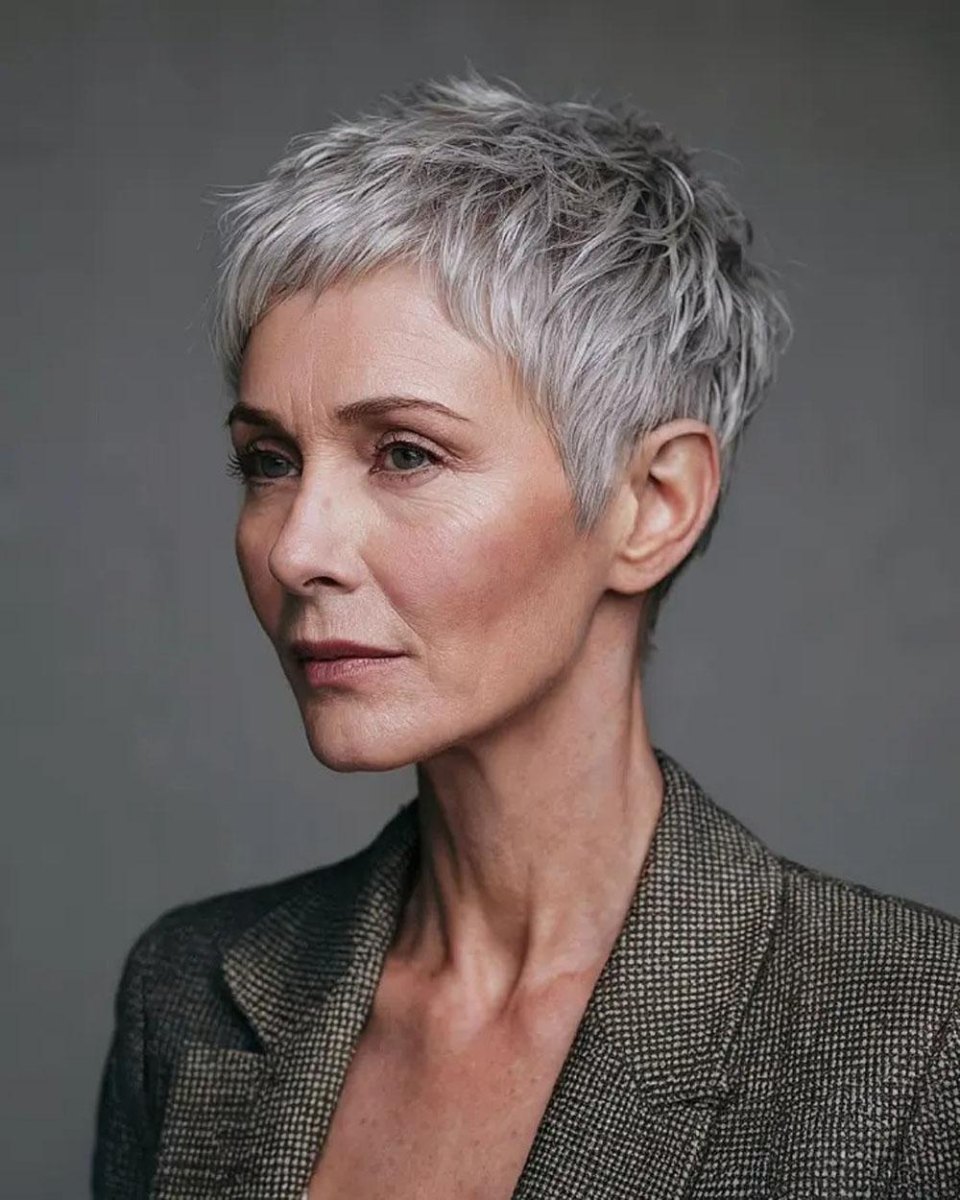 20 Grauer Pixie Cut Ideen Die Graues Haar Modern