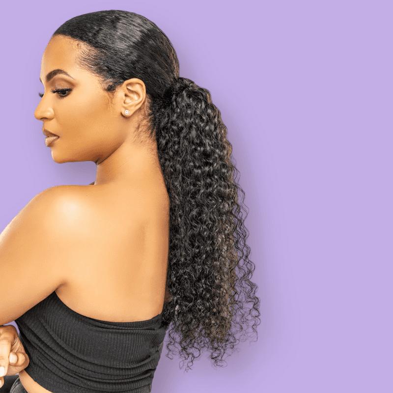 Eleganter Slick Back Ponytail mit Locken