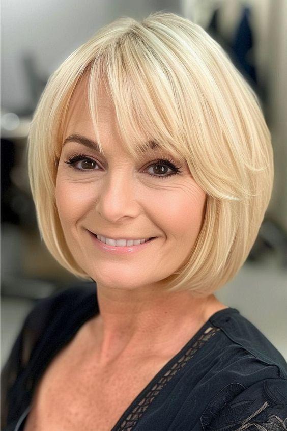 Feiner Bob mit Pony dünnes Haar