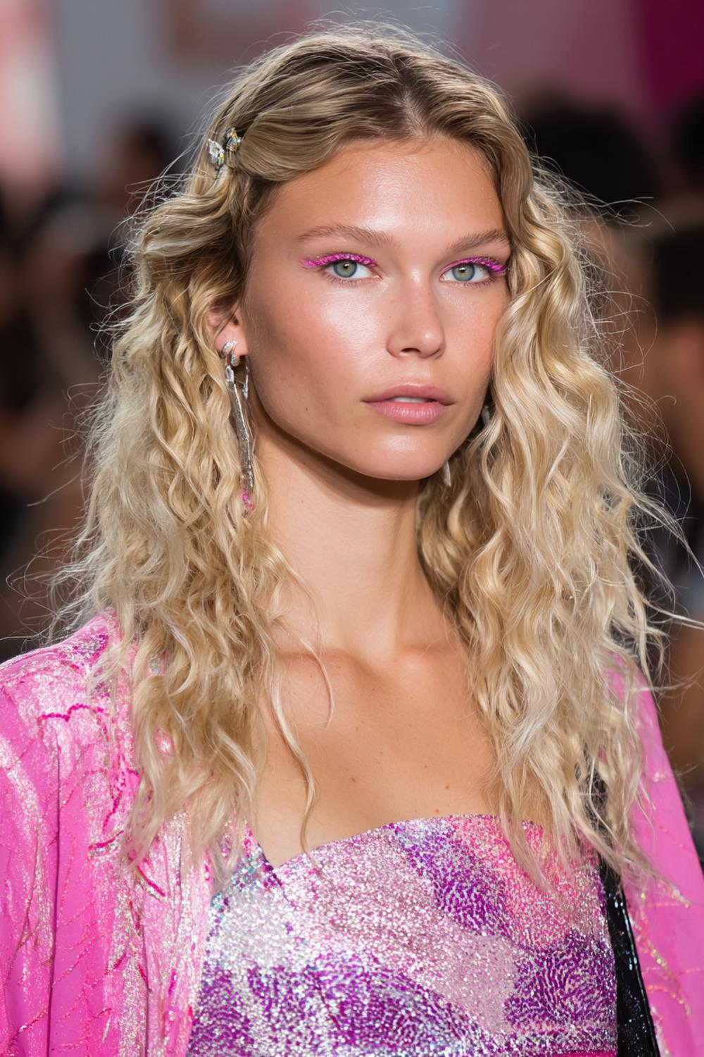 14. Festival Frisuren 2026: Beach Waves mit Glitter-Ends