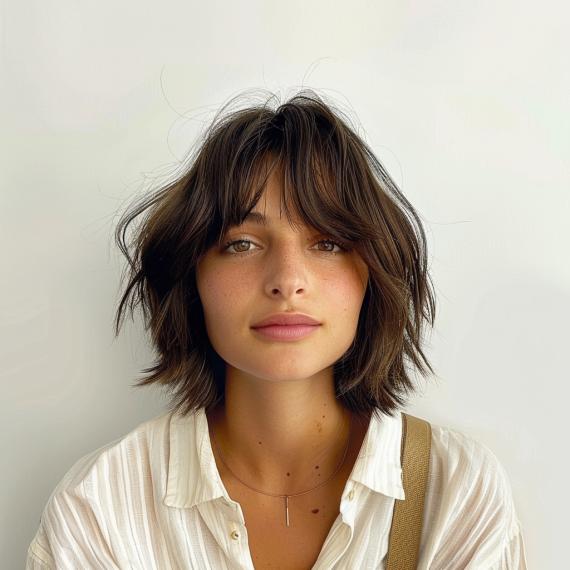 French Bob mit Curtain Bangs