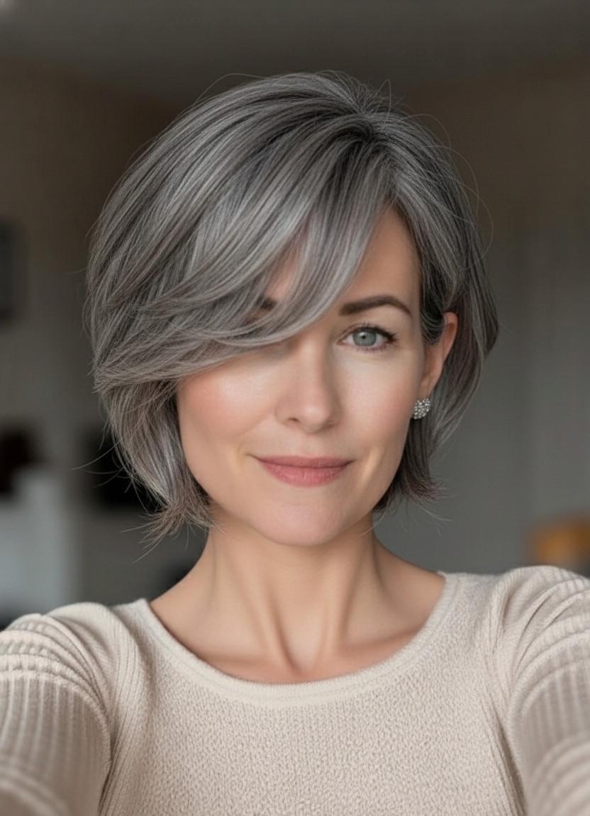 Frecher Bixie Cut grau