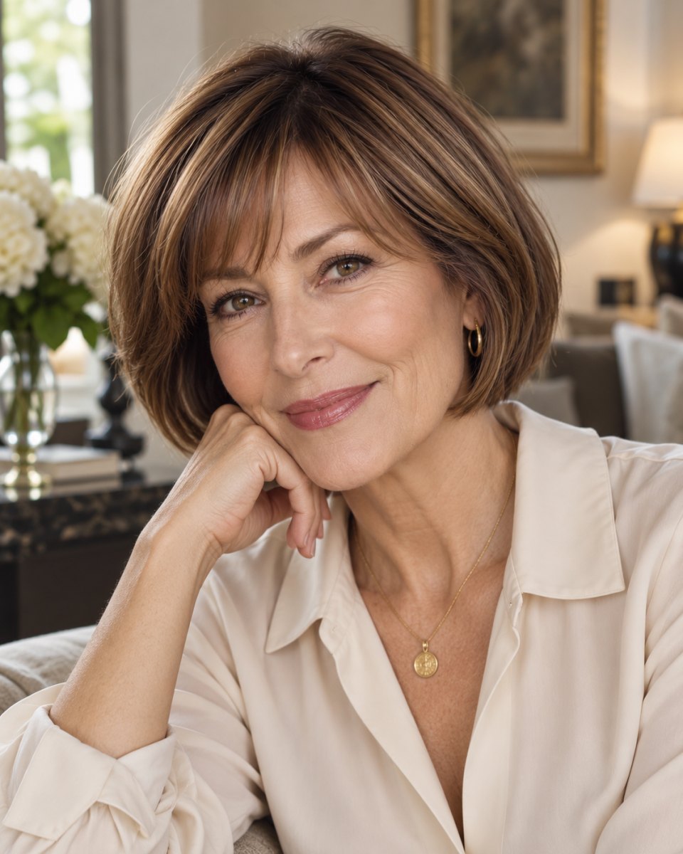 Bob Frisuren feines Haar ab 50 für mehr Volumen Tipps