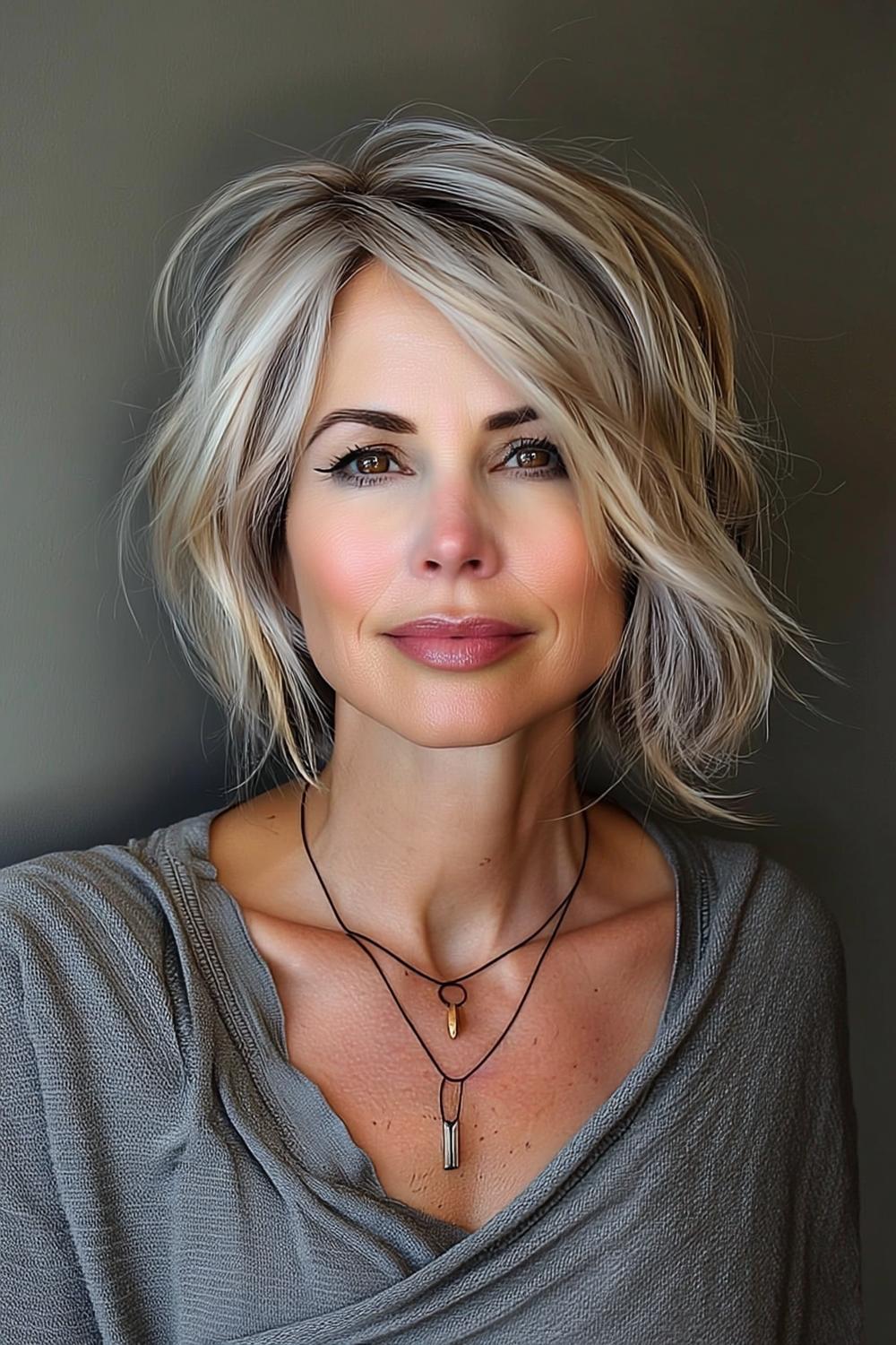 Asymmetrischer Blond-Bob