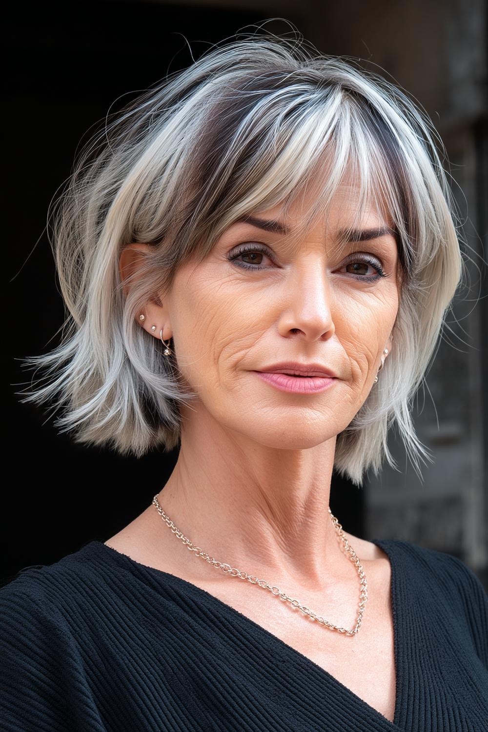 Blonder Shag mit Pony