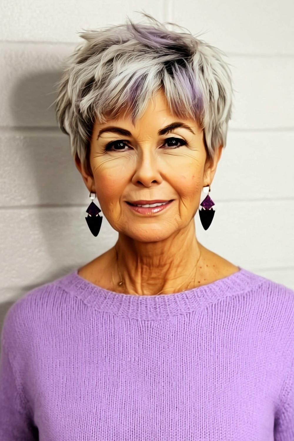 Lockiger Blond-Shag mit Brille