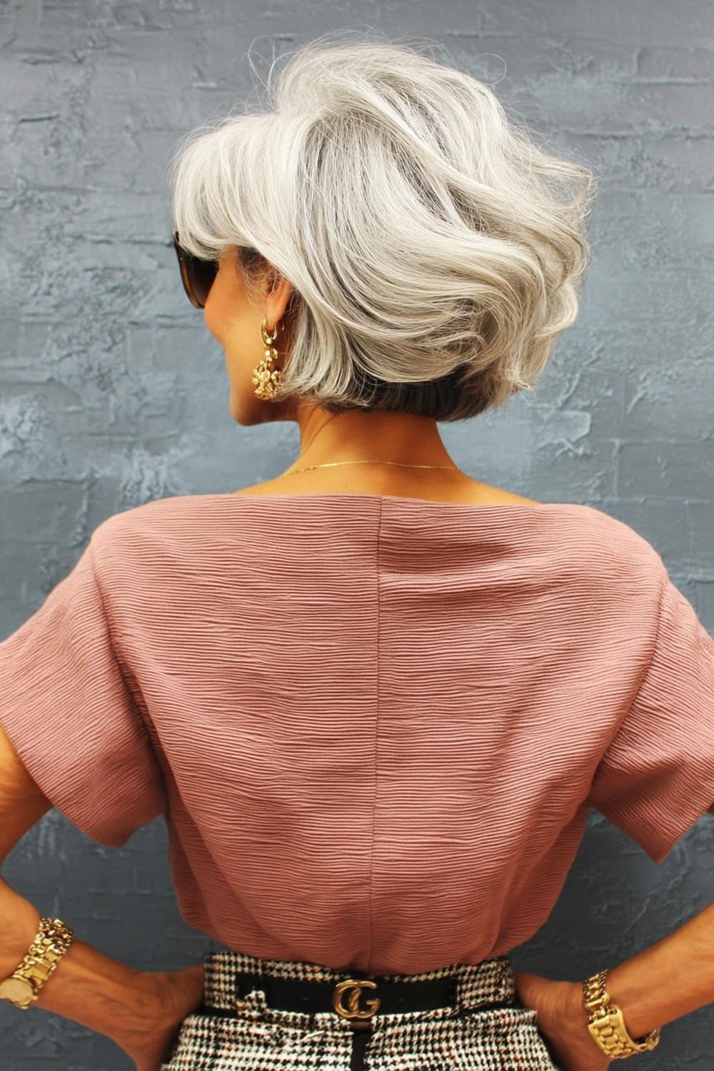 Natürlicher Braun-Bob mit Strähnchen