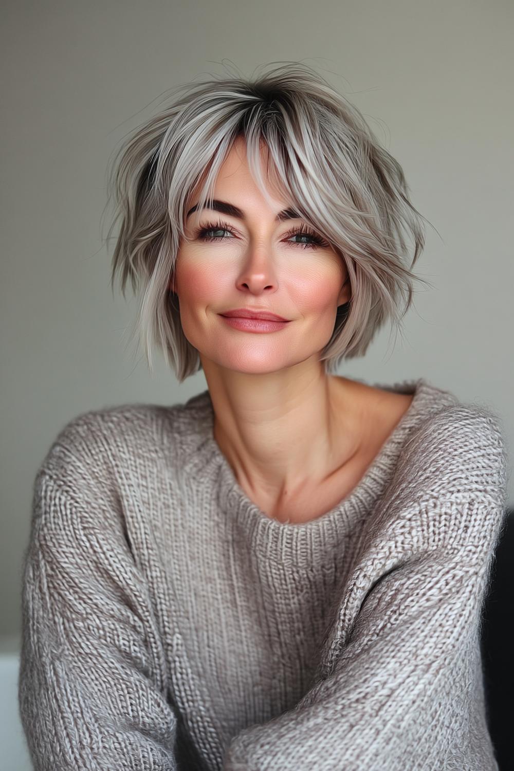 Strukturierter Silber-Pixie elegant