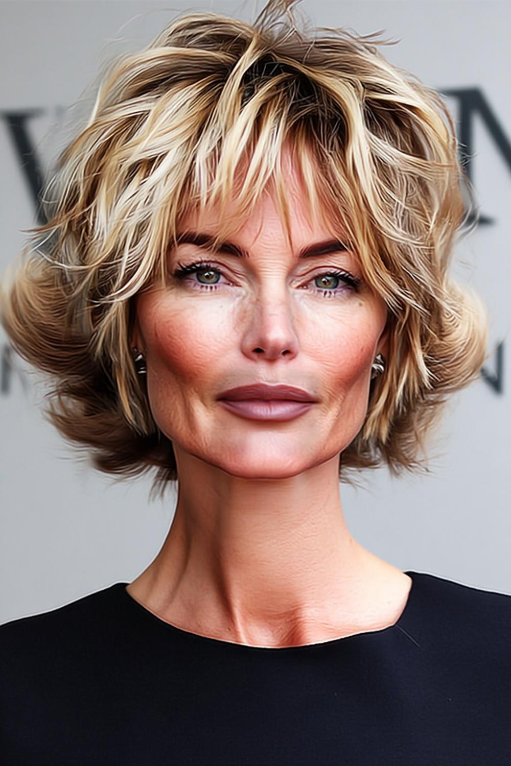 Voluminöser Blond-Shag mit Locken