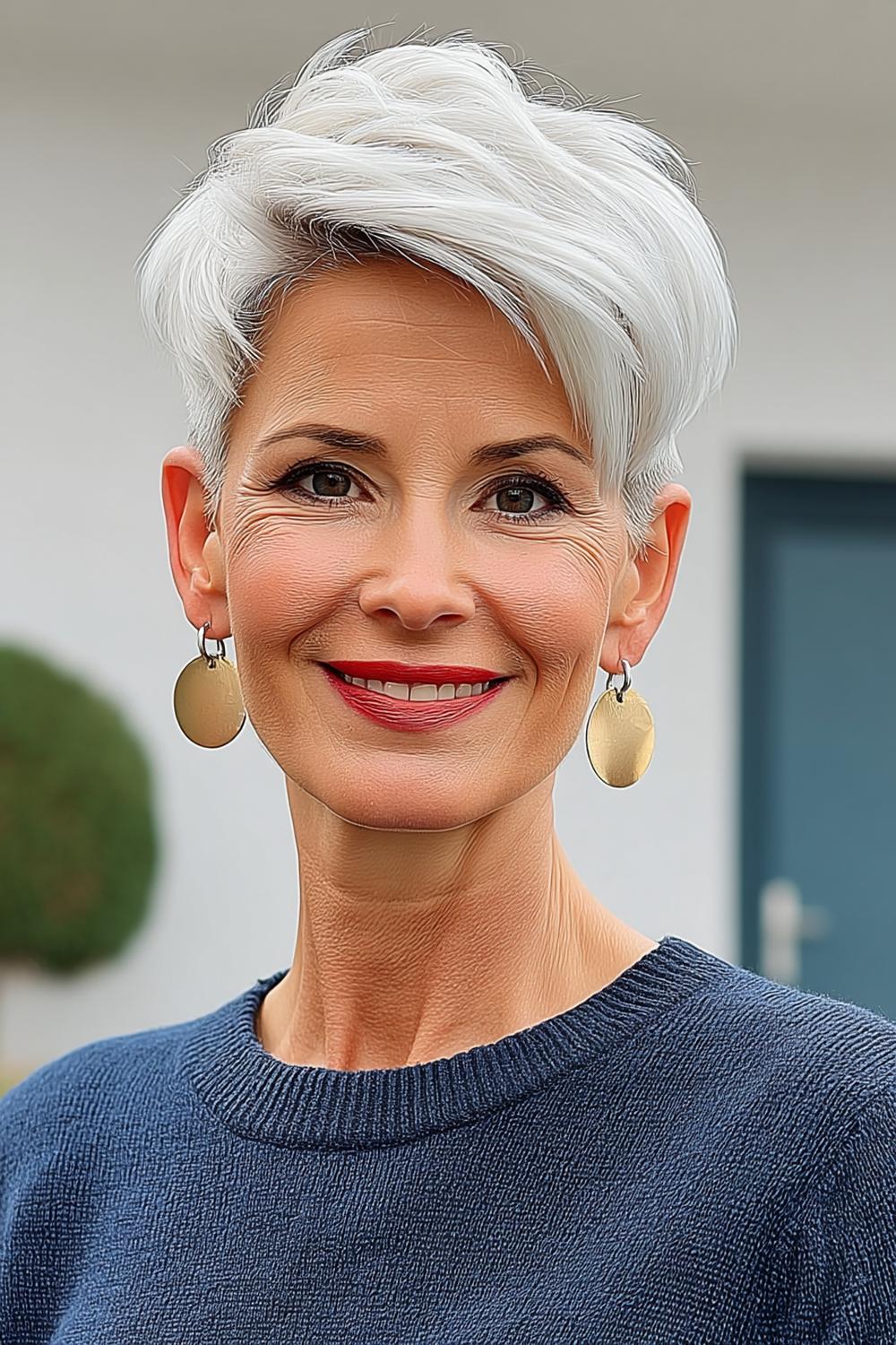 Voluminöser Silber-Pixie mit Höhe