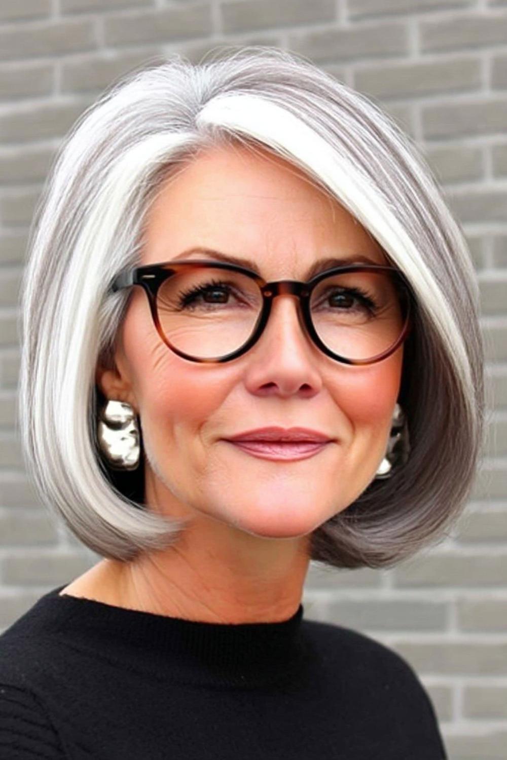 Eleganter Grauhaar-Bob