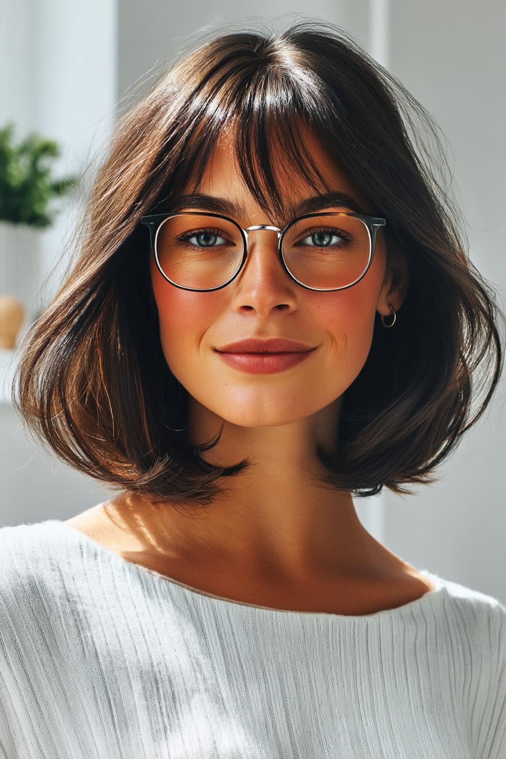 Klassischer Brunette-Bob