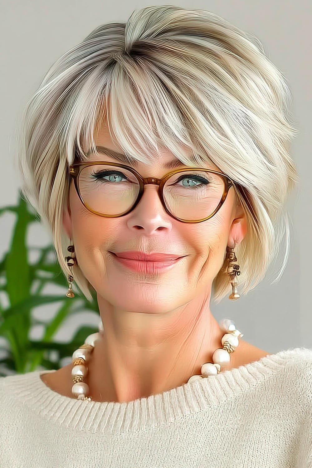 Weicher Blonde Stufen-Bob