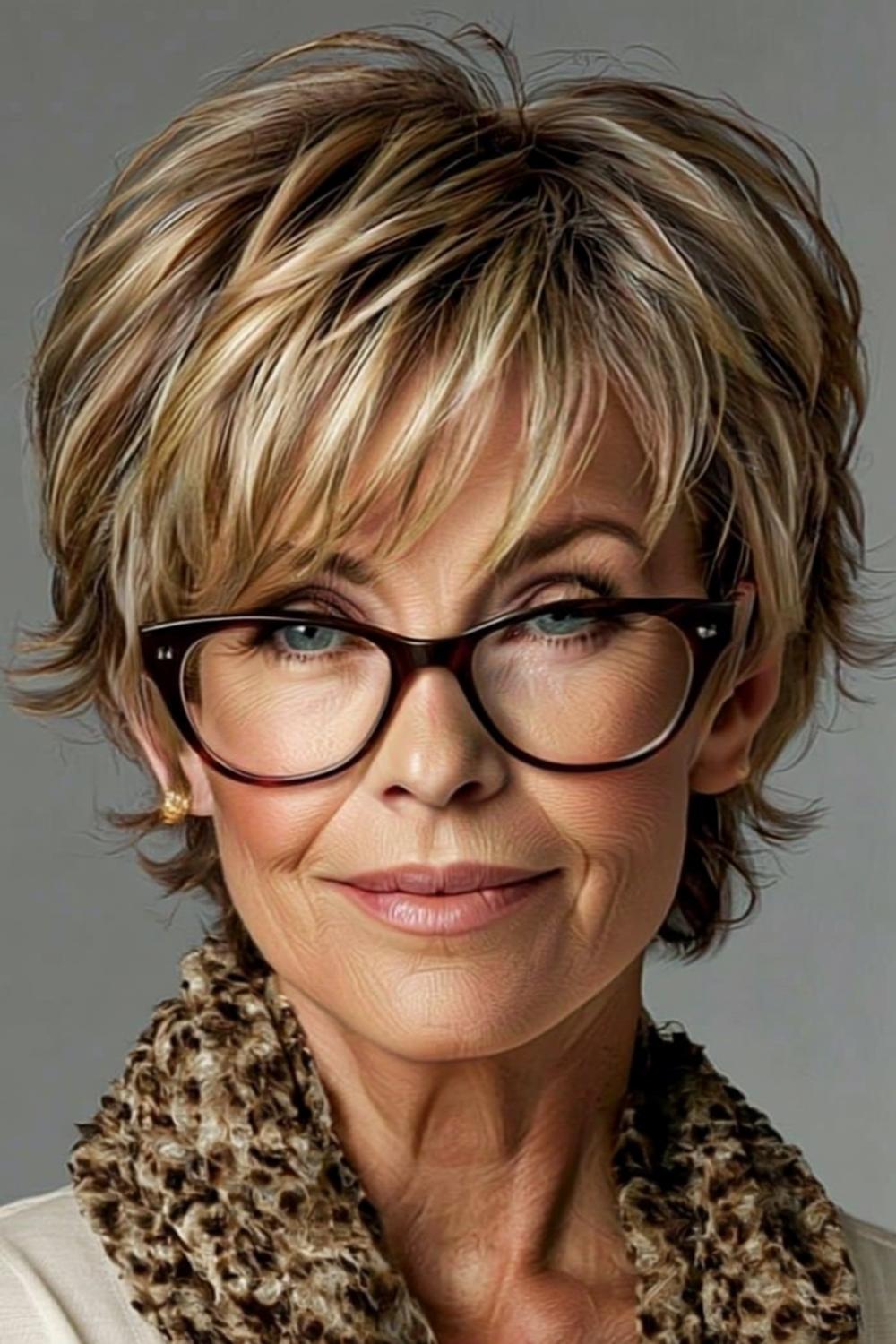 Strukturierter Bob mit Highlights