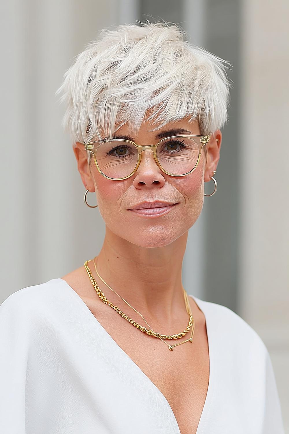 Strukturierter Pixie mit goldenen Akzenten