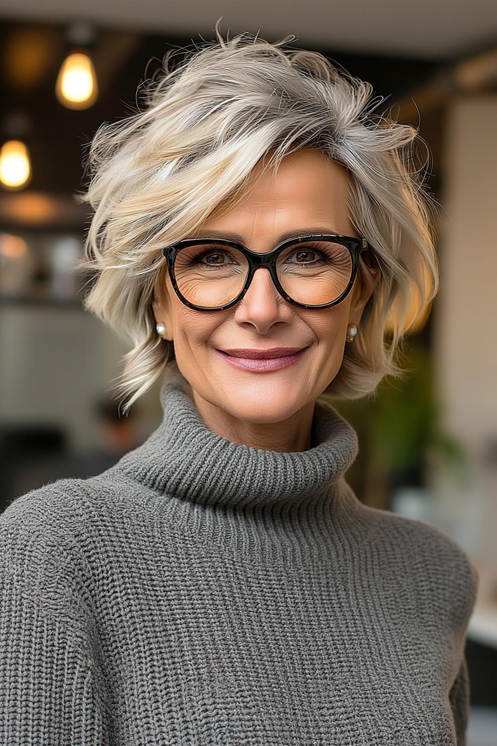 Voluminöser Bob mit natürlicher Textur