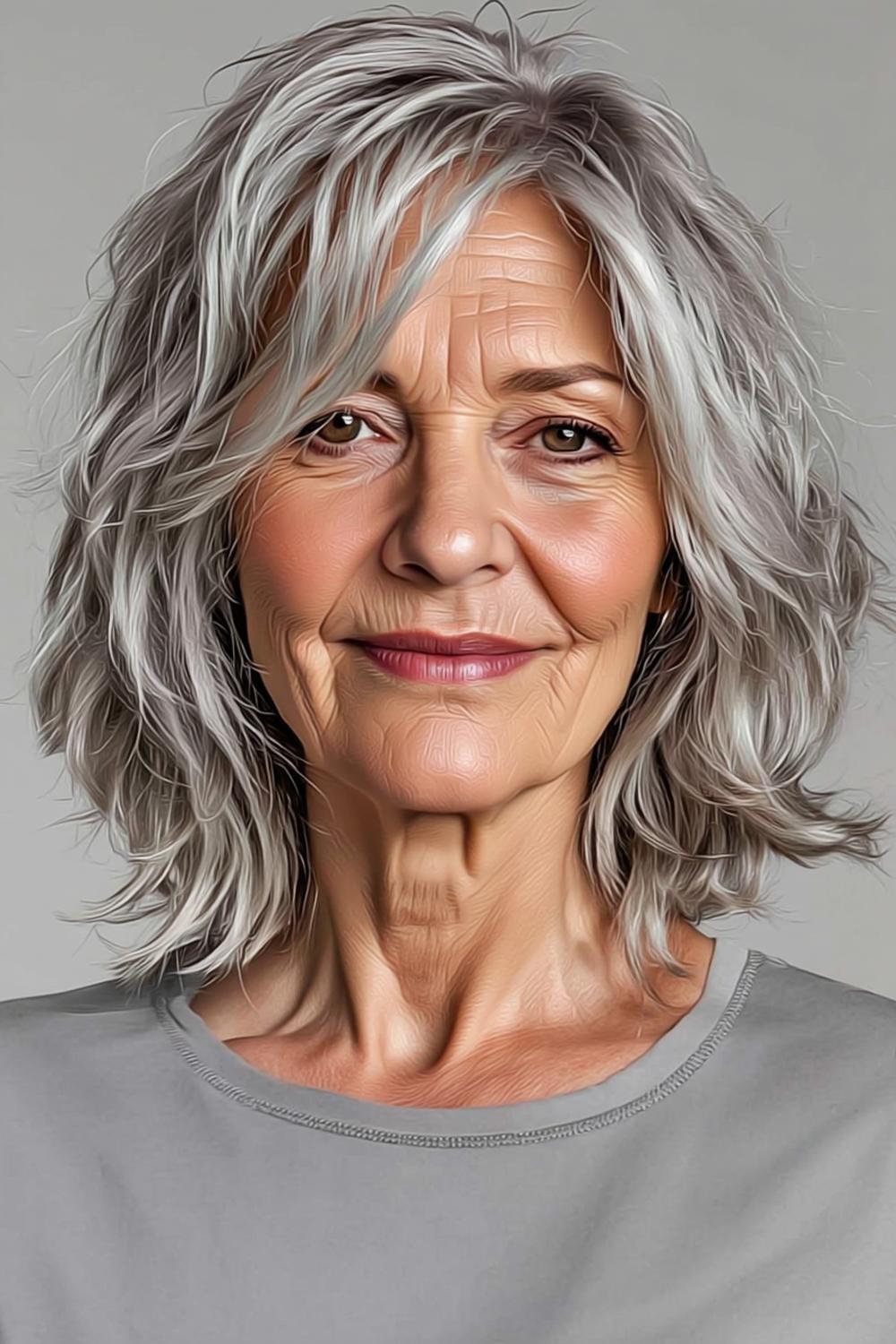 Silberner Wellenschnitt