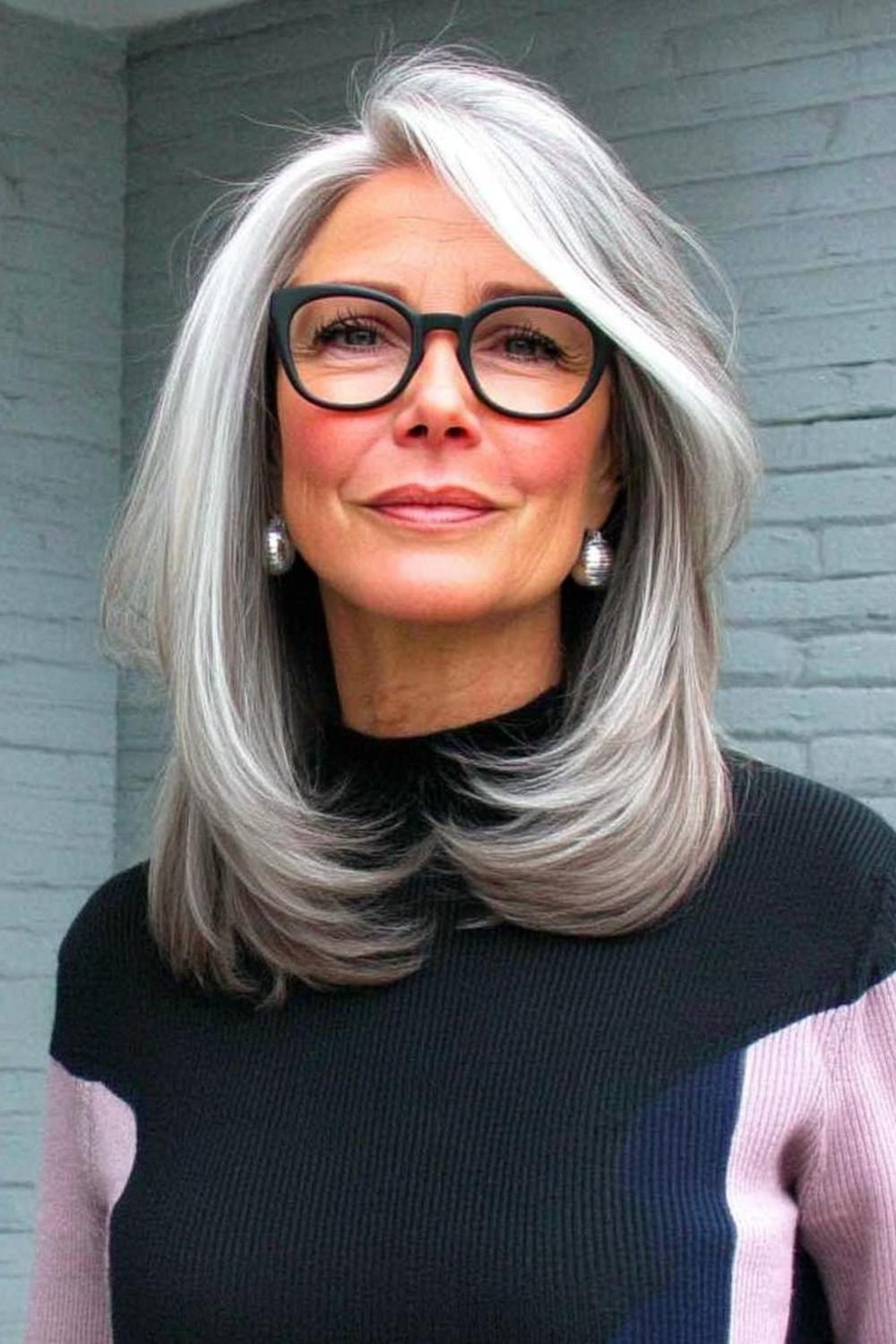 Strukturierter Grau-Bob