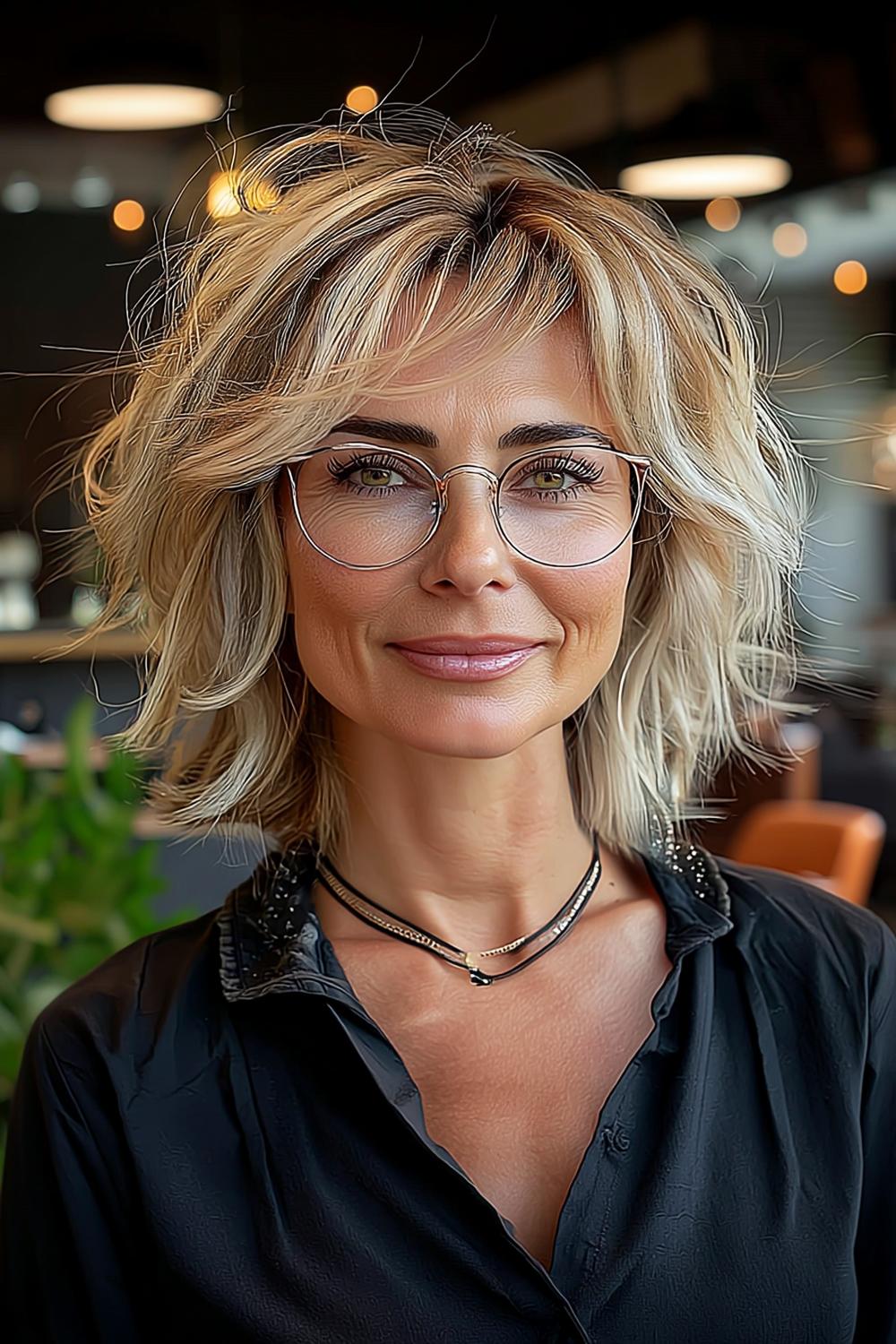 Welliger Brillen-Look