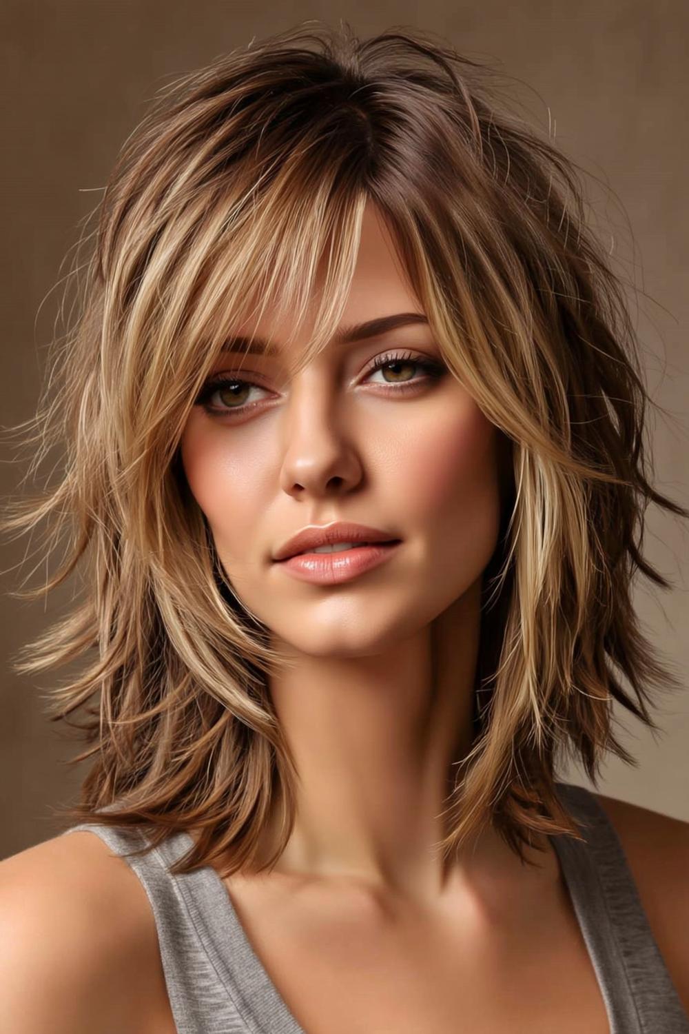 Natürliche Curtain Bangs