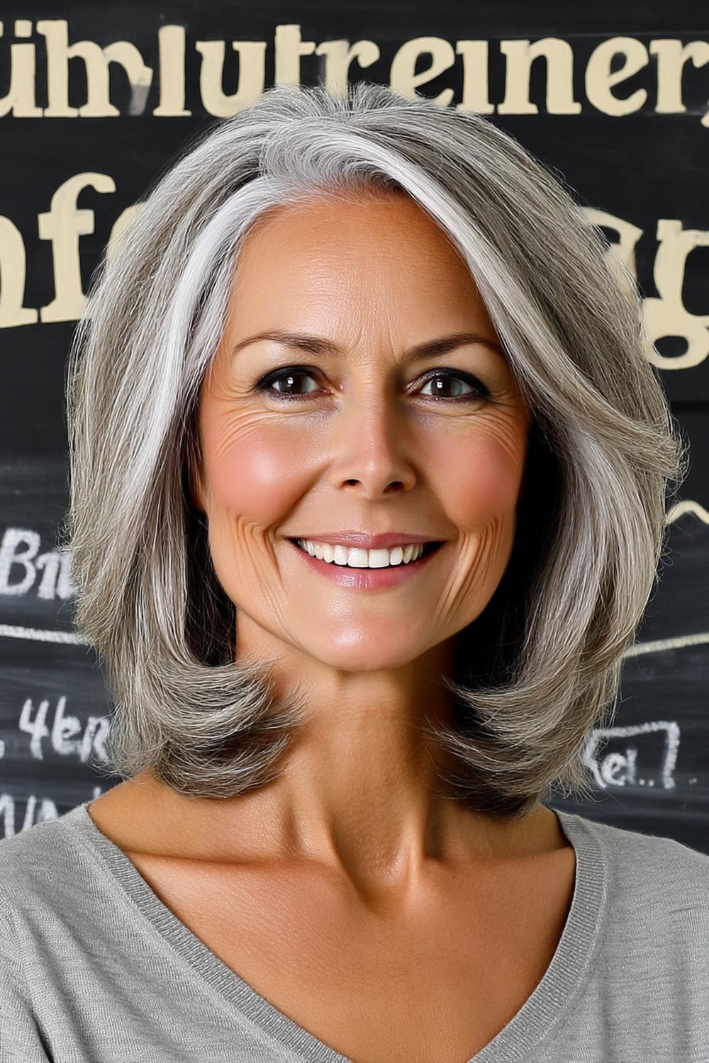 Silberne Eleganz mit Stufen