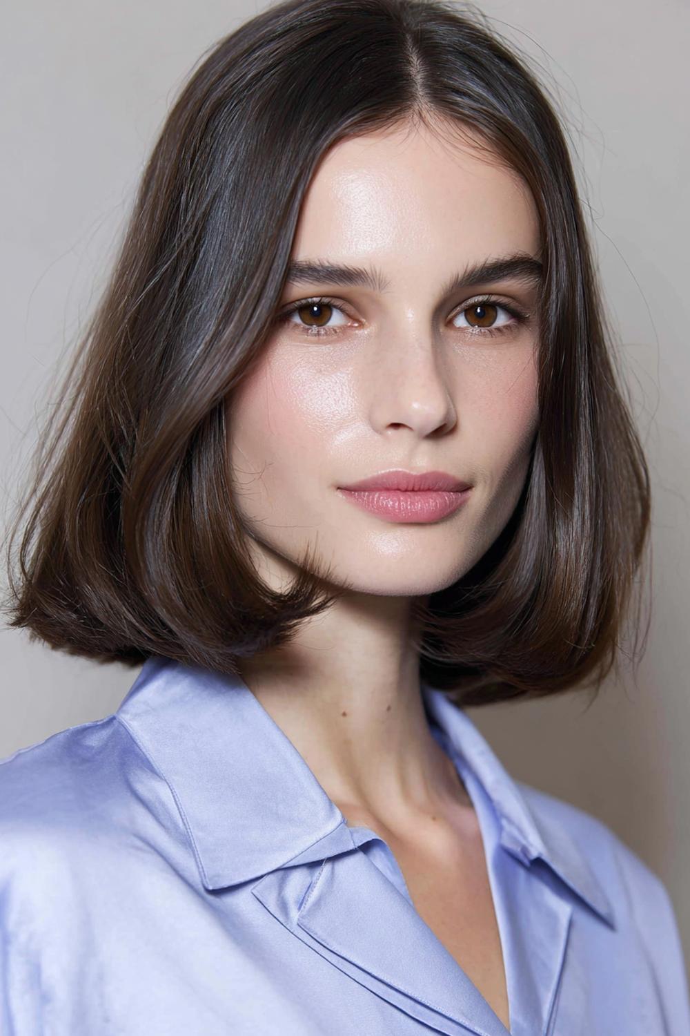 11. Frühling Haare Frauen 2026: Blunt Lob mit gerader Linie und Soft-Ends