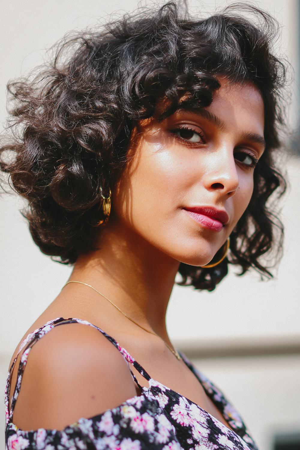 19. Frühling Haare Frauen 2026: Lockiger Bob mit definierter Sprungkraft und Seitenschwung