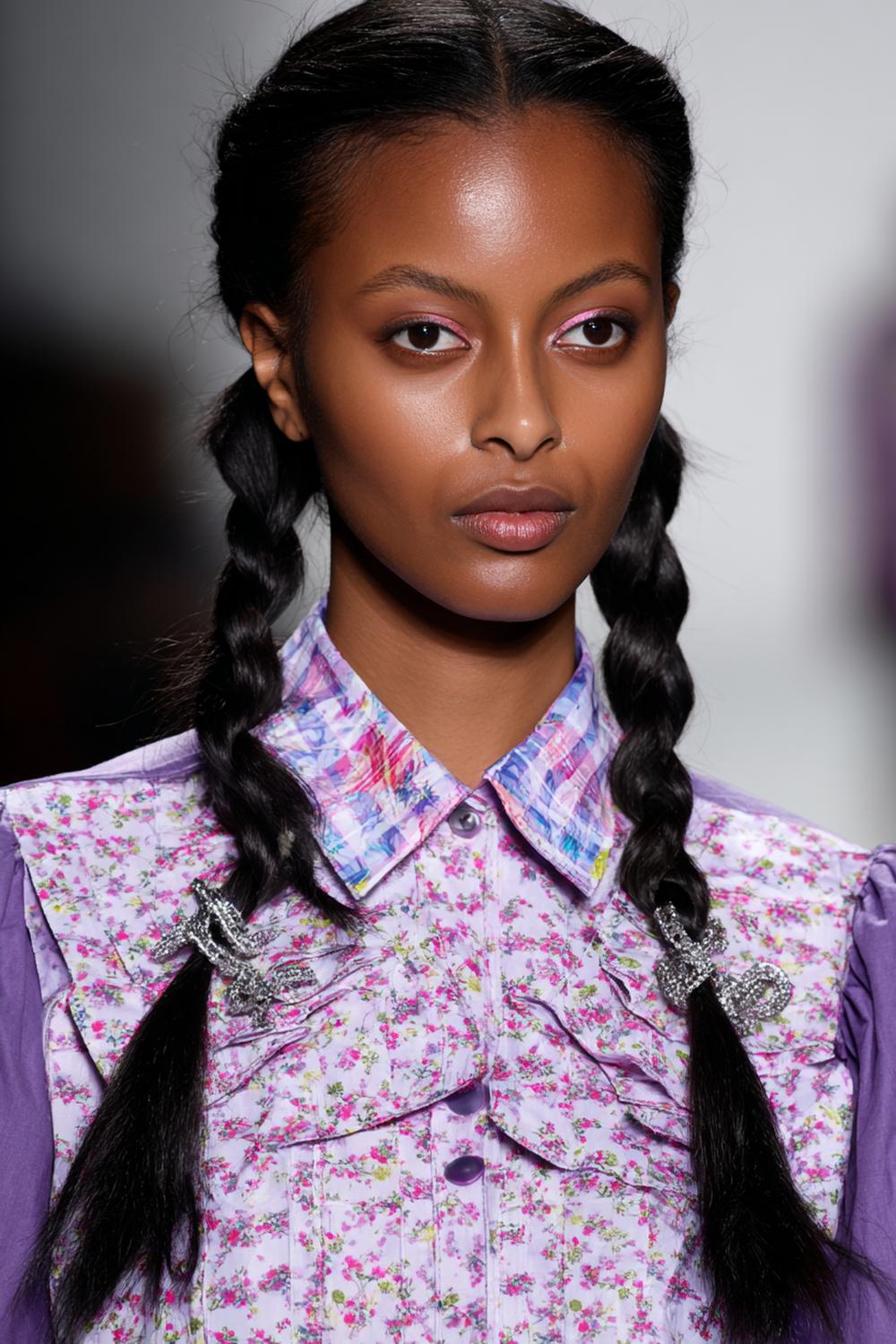 27. Frühling Haare Frauen 2026: Doppelter Dutch Braid mit definiertem Scheitel