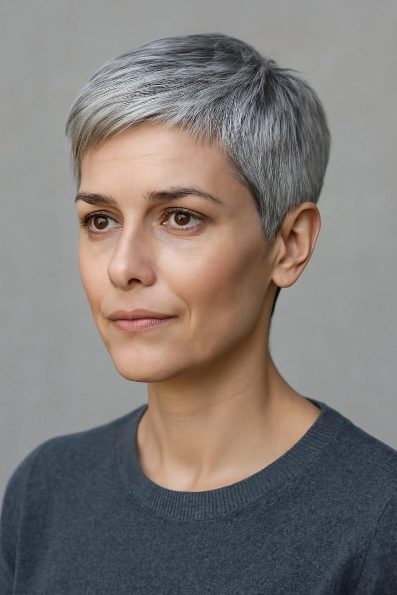 20 Grauer Pixie Cut Ideen Die Graues Haar Modern