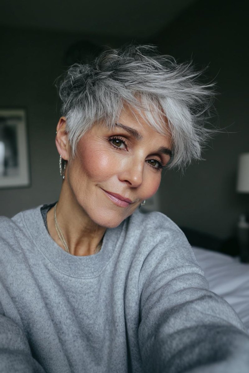 20 Grauer Pixie Cut Ideen Die Graues Haar Modern