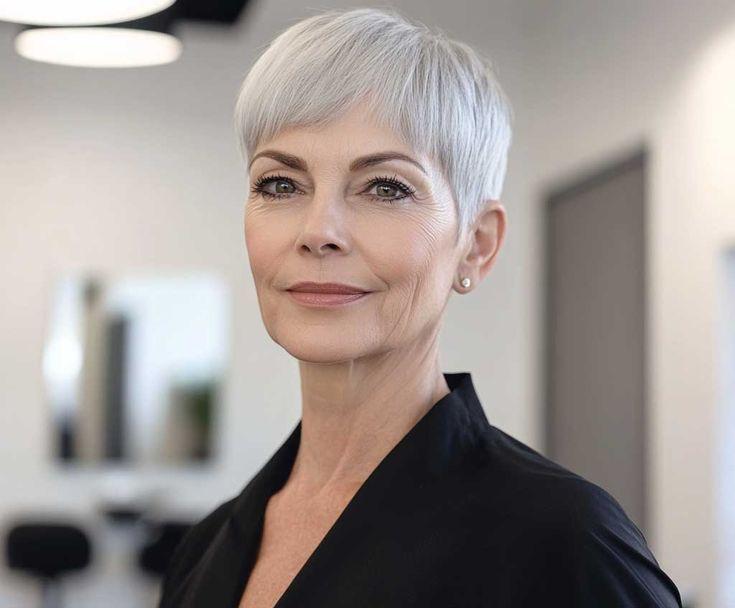 20 Grauer Pixie Cut Ideen Die Graues Haar Modern