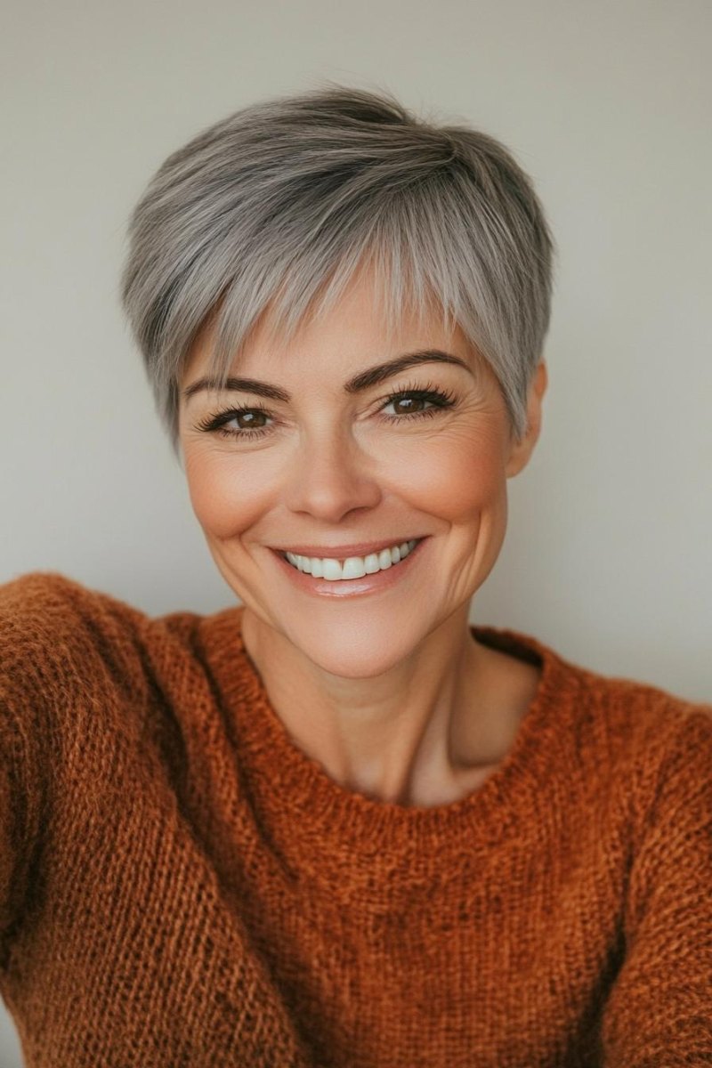 20 Grauer Pixie Cut Ideen Die Graues Haar Modern